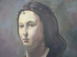 Pamono Fred Neumann After Jean Baptiste Camille Corot, The Woman with the Pearl, 1980s, Oil on Canvas><noscript><img width=