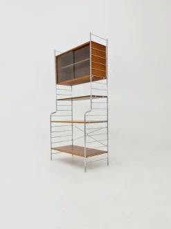 New Pamono Free Standing String Shelf-System with Cabinet in Teak from WHB Germany, 1950s