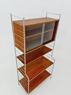 New Pamono Free Standing String Shelf-System with Cabinet in Teak from WHB Germany, 1950s