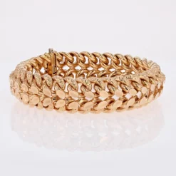 Pamono French 18 Karat Rose Gold Curb Bracelet, 1960s><noscript><img width=