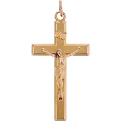 Online Pamono French 18 Karat Rose Gold Christ Cross Pendant