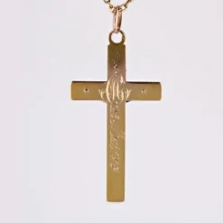 Online Pamono French 18 Karat Rose Gold Christ Cross Pendant