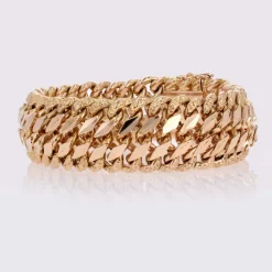 Pamono French 18 Karat Rose Gold Curb Bracelet, 1960s><noscript><img width=