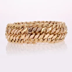 Pamono French 18 Karat Rose Gold Curb Bracelet, 1960s><noscript><img width=