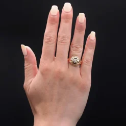 Pamono French 18 Karat Rose Gold Ring with Diamond, 1960s> Rings