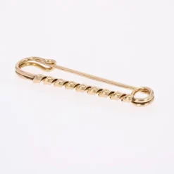 Pamono French 18 Karat Rose Gold Safety Pin Brooch, 1960s><noscript><img width=