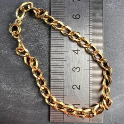 Pamono French 18 Karat Yellow Gold Twisted Curb Link Bracelet, 1950s><noscript><img width=