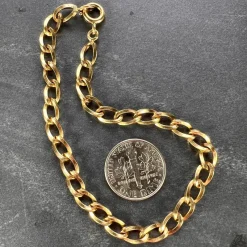 Pamono French 18 Karat Yellow Gold Twisted Curb Link Bracelet, 1950s><noscript><img width=