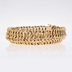 Pamono French 18 Karat Yellow Gold Flexible Bracelet, 1960s><noscript><img width=