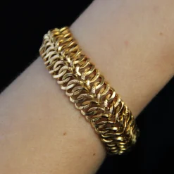 Pamono French 18 Karat Yellow Gold Flexible Bracelet, 1960s><noscript><img width=