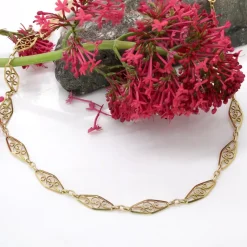 Hot Pamono French 18 Karat Yellow Gold Filigree Chain Necklace, 1960s