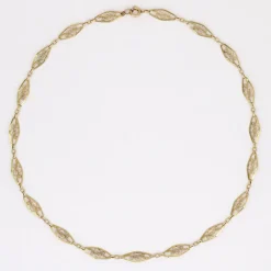Hot Pamono French 18 Karat Yellow Gold Filigree Chain Necklace, 1960s