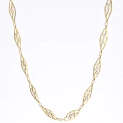 Hot Pamono French 18 Karat Yellow Gold Filigree Chain Necklace, 1960s
