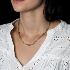 Hot Pamono French 18 Karat Yellow Gold Filigree Chain Necklace, 1960s
