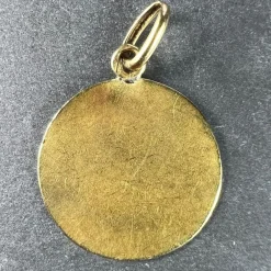 Best Pamono French 18 Karat Yellow Gold Jesus Christ Communion Medal Charm Pendant by Lasserre, 1930s