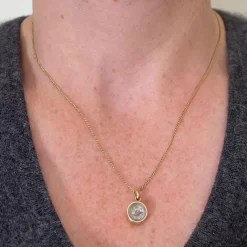 New Pamono French 18 Karat Yellow Gold Compass Charm Pendant, 1920s