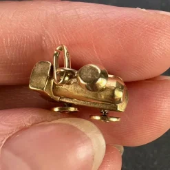Online Pamono French 18 Karat Yellow Gold Mechanical Steam Train Engine Charm Pendant, 1950s