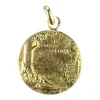 New Pamono French 18 Karat Yellow Gold Bonheur Good Luck Lucky Charm Medal Pendant, 1890s