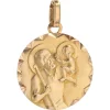 Pamono French 18 Karat Yellow Gold Saint Christopher Medal Pendant, 1960s> Necklaces