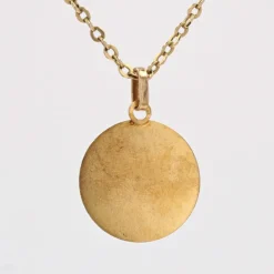 Pamono French 18 Karat Yellow Gold Saint Christopher Medal Pendant, 1960s><noscript><img width=