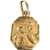 Pamono French 18 Karat Yellow Gold Saint Christopher Charm Pendant Medal by Grun, 1930s> Necklaces