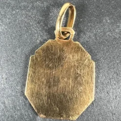 Pamono French 18 Karat Yellow Gold Saint Christopher Charm Pendant Medal by Grun, 1930s><noscript><img width=
