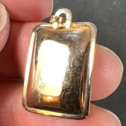 Discount Pamono French Aquarius Starsign Zodiac 18k Yellow Gold Charm Medal Pendant, 1980s