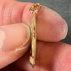 Discount Pamono French Aquarius Starsign Zodiac 18k Yellow Gold Charm Medal Pendant, 1970s