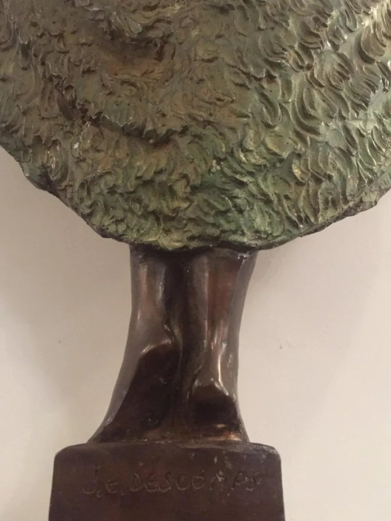 Pamono French Art Deco Bronze Dancer Figure by J.E Descomps> Art Deco