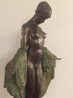 Pamono French Art Deco Bronze Dancer Figure by J.E Descomps><noscript><img width=
