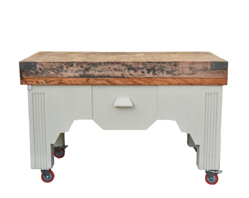 Pamono French Art Deco Butchers Block, 1920s> Worktables & Workbenches