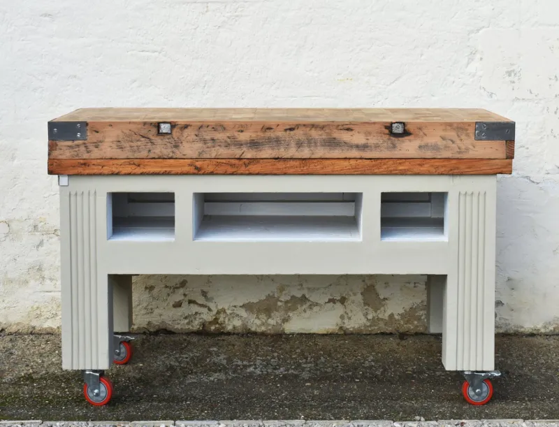 Pamono French Art Deco Butchers Block, 1920s> Worktables & Workbenches