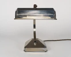 Hot Pamono French Art Deco Chromed Articulated Bankers Desk Lamp, 1930s