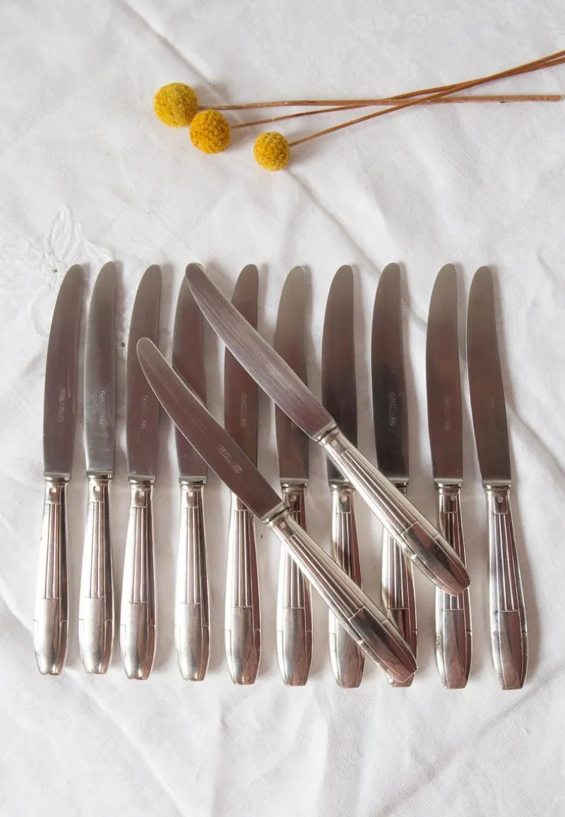 Outlet Pamono French Art Deco Entremets Knives by Apollonox, 1920s, Set of 12