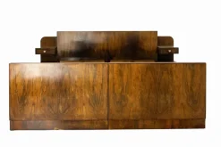 Pamono French Art Deco King Size Bed in Walnut, 1930> Beds & Bedroom Sets
