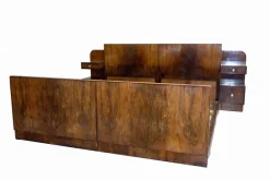 Pamono French Art Deco King Size Bed in Walnut, 1930><noscript><img width=