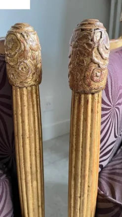 Pamono French Art Deco Living Room Set in Carved Wood by Paul Follot, 1920s, Set of 3><noscript><img width=