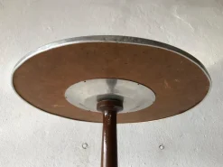 Outlet Pamono French Art Deco Round Aluminum and Wood Table with Mirror Top, 1940s