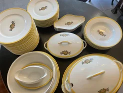 Pamono French Art Deco Service in Porcelain from Limoges, 1920s, Set of 49> Dinner Plates & Bowls