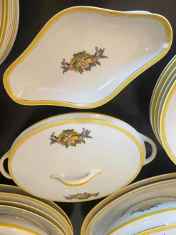 Pamono French Art Deco Service in Porcelain from Limoges, 1920s, Set of 49><noscript><img width=