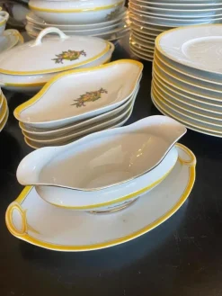 Pamono French Art Deco Service in Porcelain from Limoges, 1920s, Set of 49><noscript><img width=