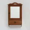Best Pamono French Art Deco Shaving Cabinet in Carved Wood with Beveled Mirror, 1920s