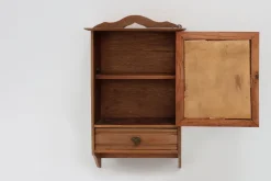Best Pamono French Art Deco Shaving Cabinet in Carved Wood with Beveled Mirror, 1920s