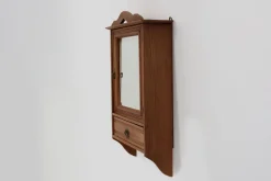 Best Pamono French Art Deco Shaving Cabinet in Carved Wood with Beveled Mirror, 1920s