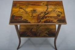 Pamono French Art Nouveau Marquetry Table by Emile Galle, 1900s