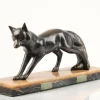 Outlet Pamono French Artist, Art Deco Fox Sculpture, Metal and Marble, 1920s