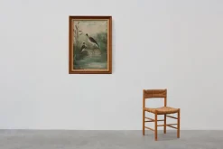 Pamono French Artist, Birds in Water, 1960s, Large Oil on Canvas, Framed><noscript><img width=