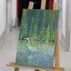 Pamono French Artist, Impressionist Crane Bird, Oil on Canvas, 2000s> Impressionist