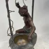 Clearance Pamono French Artist, Le Puits Fleuri, 1890s-1910s, Brass & Metal