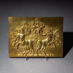 Pamono French Artist, Relief Triumph of Bacchus, Early 19th Century, Gilt Bronze> Classical|Sculpture